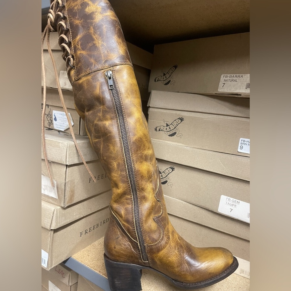 Freebird Rolls over the knee leather boots size 9